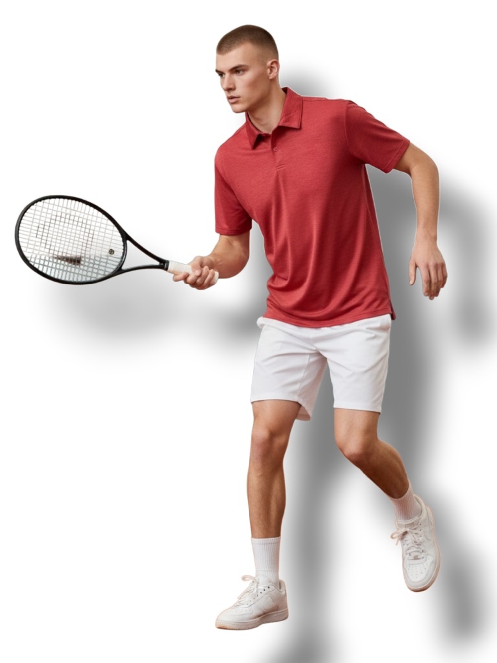 Prince Mens Short Sleeve Active Performance Polo Shirt Tennis Sport Red XL